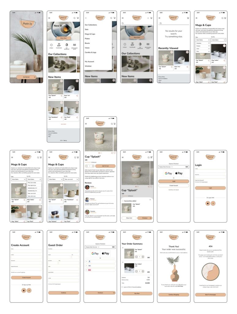 High Fidelity Wireframes