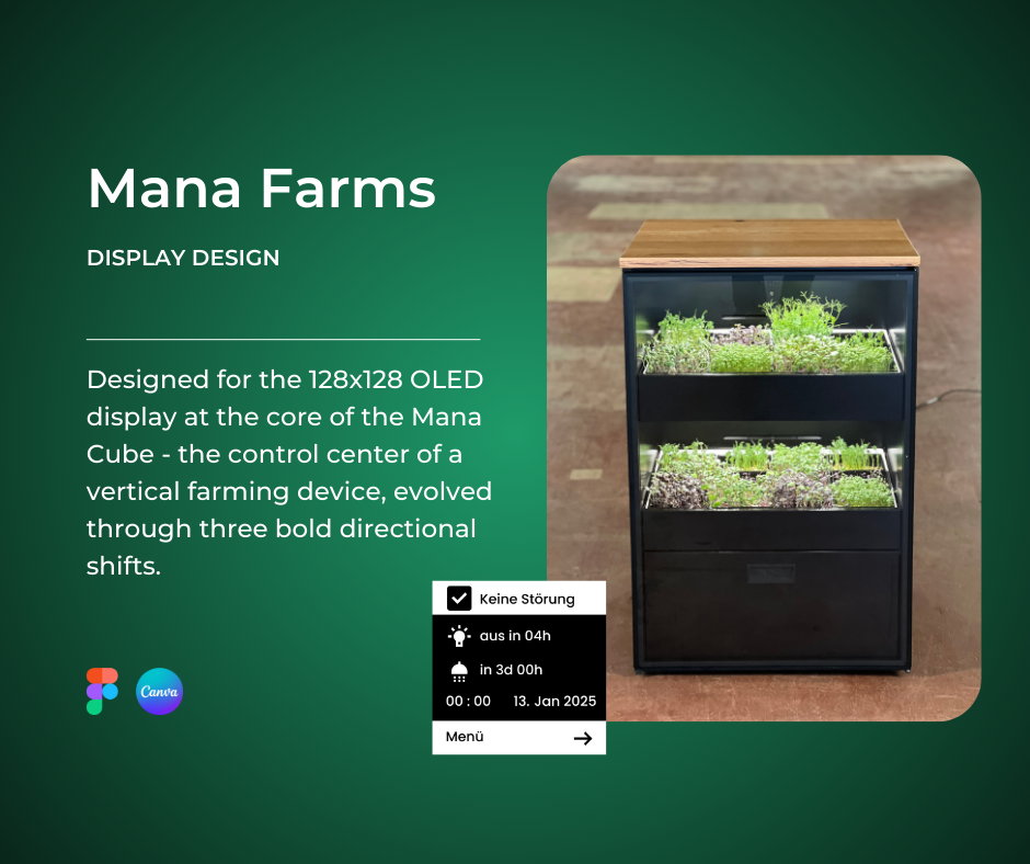 Mana Farms OLED Display UI Design